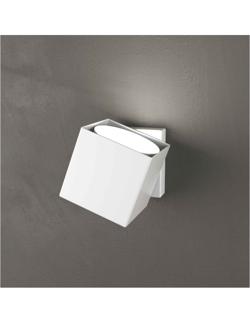 Applique cubo Rotation orientabile 360° in metallo bianco, 8x8 cm, GX53 | Top Light -TOP LIGHT