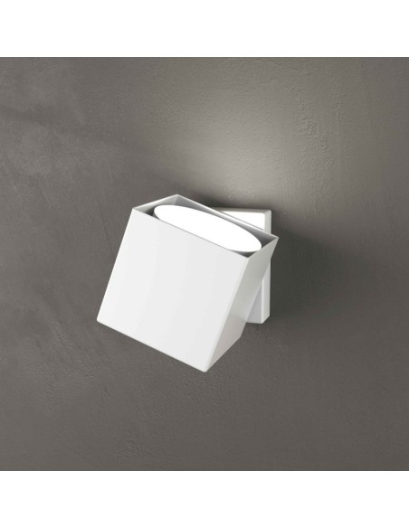Applique cubo Rotation orientabile 360° in metallo bianco, 8x8 cm, GX53 | Top Light -TOP LIGHT