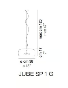 Lampada a sospensione LED Jube a cupola Ø 38 in vetro fumé e oro satinato, 13 W | Vistosi -VISTOSI 2