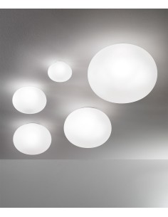 Plafoniera applique Lucciola M ovale Ø 41 in vetro bianco, 3 LED E27 inclusi | Vistosi -VISTOSI 2