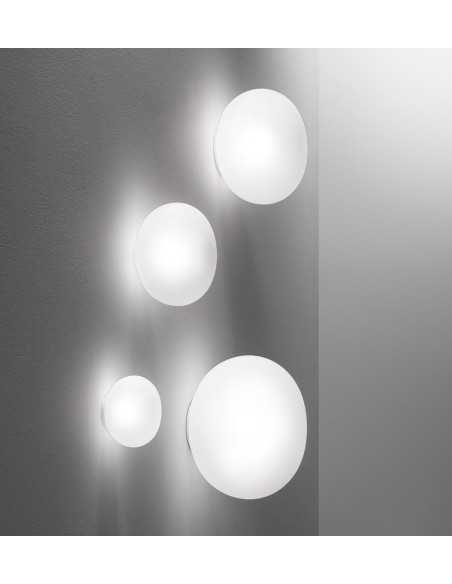 Plafoniera applique Lucciola M ovale Ø 41 in vetro bianco, 3 LED E27 inclusi | Vistosi -VISTOSI