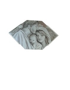 Capoletto a rombo Sacra Famiglia con cornice bianca, 85x56 cm | Artidea -ARTIDEA