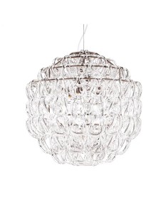 Lampada a sospensione Giogali sfera Ø 50 in cristallo con montatura bronzo | Vistosi -VISTOSI