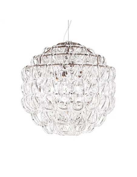 Lampada a sospensione Giogali sfera Ø 50 in cristallo con montatura bronzo | Vistosi -VISTOSI