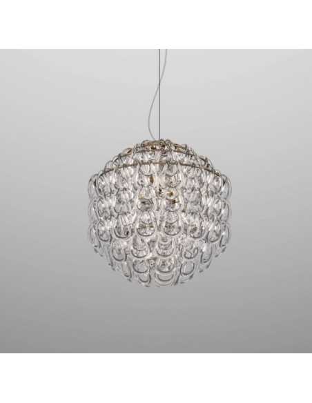 Lampada a sospensione Giogali sfera Ø 50 in cristallo con montatura bronzo | Vistosi -VISTOSI
