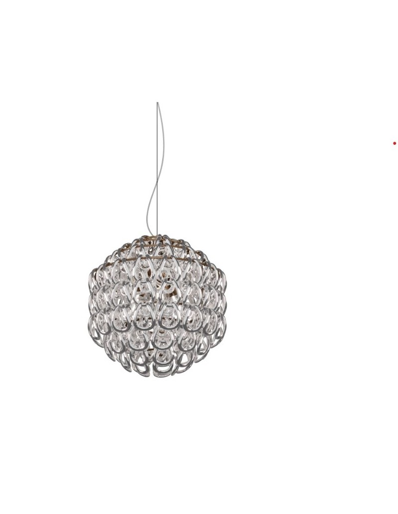 Lampada a sospensione Giogali sfera Ø 50 in cristallo con montatura bronzo | Vistosi -VISTOSI