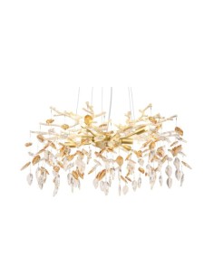 Sospensione Danna Ø 61 con cristalli ambra e trasparenti, oro opaco, 8xG9 | Globo Lighting -GLOBO LIGHTING 2