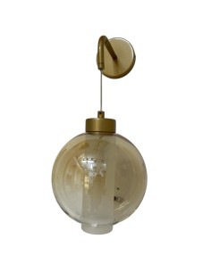 Applique in oro satinato con vetro pirex soffiato ambra, Ø 22 cm, E27 | Top Light -TOP LIGHT