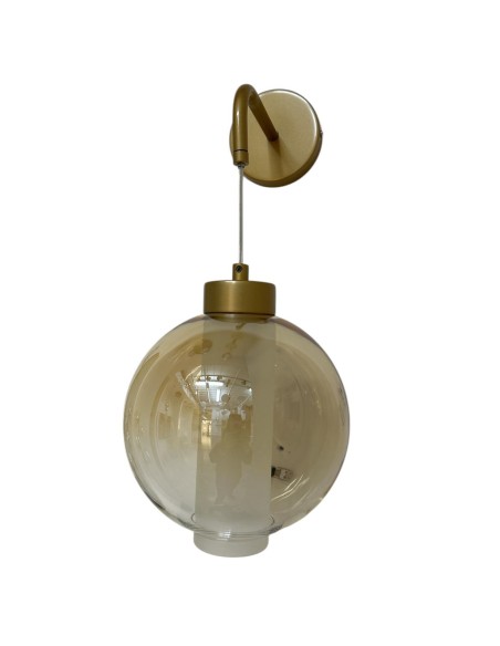Applique in oro satinato con vetro pirex soffiato ambra, Ø 22 cm, E27 | Top Light -TOP LIGHT