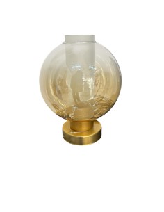 Lume da appoggio in metallo oro satinato con sfera in vetro pirex ambra, E27 | Top Light -TOP LIGHT