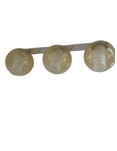 Plafoniera rettangolare 60 cm cromo lucido con vetri pirex ambra, 3 luci E27 | Top Light -TOP LIGHT