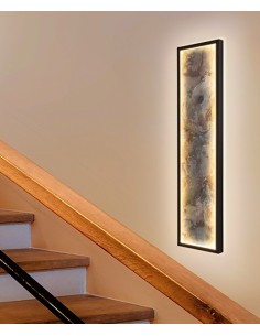 Applique plafoniera LED 61x15 cm in metallo nero e ardesia, 52 W CCT | Schuller -SCHULLER