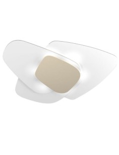 Plafoniera Strategy 70x83 cm in vetro bianco con centrale sabbia, 6 luci E27 | Top Light -TOP LIGHT