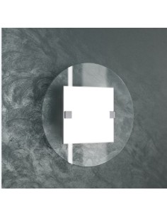 Plafoniera Round Ø 40 in vetro extrachiaro satinato e metallo bianco, 2 E27 | Top Light -TOP LIGHT