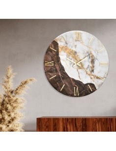 Orologio da parete Taburno Ø 80 cm in foglia oro fatta a mano, numeri a specchio | Artidea -ARTIDEA