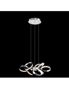Lampada a sospensione LED 9 anelli cromati con diffusori in acrilico, 29 W | Illuminati -ILLUMINATI