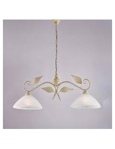 Sospensione a bilancia Esse 2 luci in ferro battuto avorio e oro, L 96 cm, E27 | Bonetti -BONETTI ILLUMINA