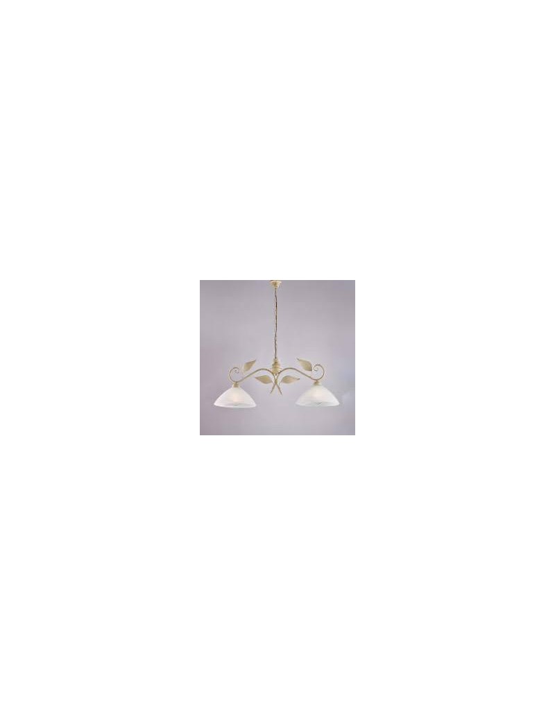 Sospensione a bilancia Esse 2 luci in ferro battuto avorio e oro, L 96 cm, E27 | Bonetti -BONETTI ILLUMINA