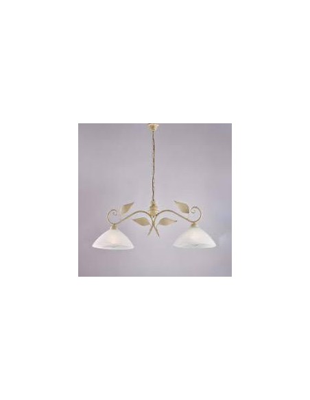 Sospensione a bilancia Esse 2 luci in ferro battuto avorio e oro, L 96 cm, E27 | Bonetti -BONETTI ILLUMINA