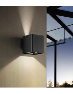 Applique LED a cubo Beam in alluminio antracite doppio fascio, 2x5 W, IP54 | Perenz -PERENZ