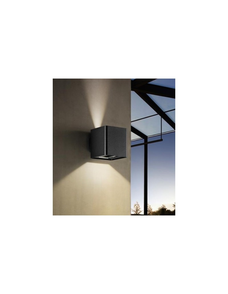 Applique LED a cubo Beam in alluminio antracite doppio fascio, 2x5 W, IP54 | Perenz -PERENZ