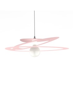 Sospensione ellittica Dilate 60x51 a taglio laser in metallo rosa Lotus Pink, E27 | Lumicom -LUMICOM