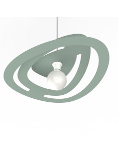 Sospensione ellittica Dilate 60x51 a taglio laser in metallo verde Iceberg, E27 | Lumicom -LUMICOM 2