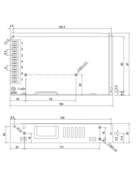 Alimentatore Meanwell LRS-150-24 per strip LED, 150 W 24 V DC, IP20 | Innovatech -INNOVATECH