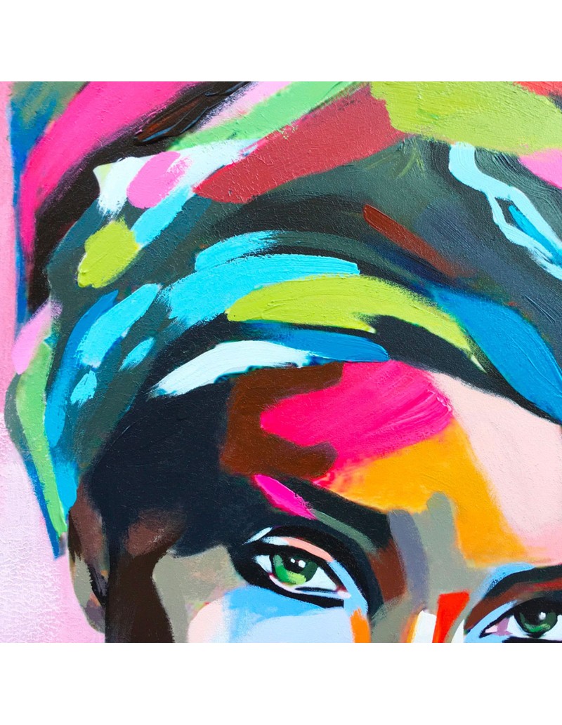 Quadro United Colors 80x120 cm donna con turbante, dipinto a mano su tela | Agave -AGAVE