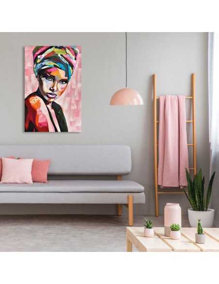 Quadro United Colors 80x120 cm donna con turbante, dipinto a mano su tela | Agave -AGAVE
