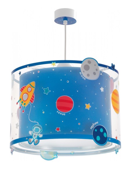 Lampadario per bambini Planets sistema solare blu 1 luce, si illumina al buio | Dalber -DALBER