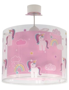 Lampadario per bambini Unicorns unicorni rosa 1 luce, si illumina al buio | Dalber -DALBER