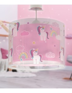 Lampadario per bambini Unicorns unicorni rosa 1 luce, si illumina al buio | Dalber -DALBER 2