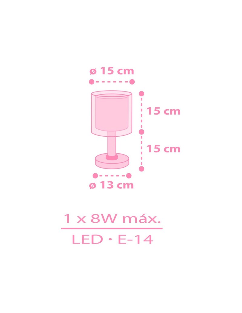 Lampada da comodino per bambini Unicorns unicorni rosa, si illumina al buio | Dalber -DALBER