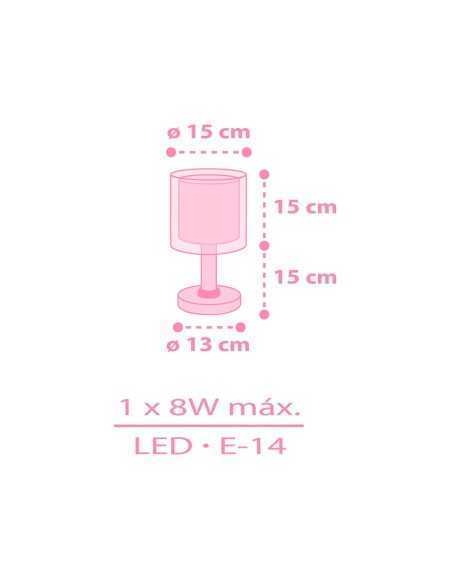 Lampada da comodino per bambini Unicorns unicorni rosa, si illumina al buio | Dalber -DALBER