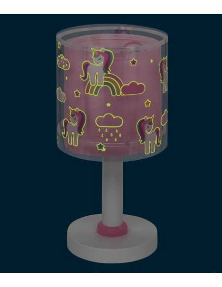 Lampada da comodino per bambini Unicorns unicorni rosa, si illumina al buio | Dalber -DALBER