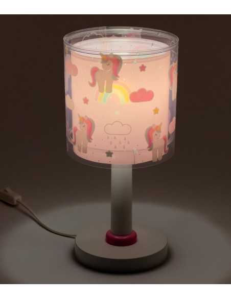 Lampada da comodino per bambini Unicorns unicorni rosa, si illumina al buio | Dalber -DALBER