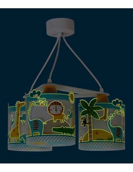 Lampadario per bambini My Little Jungle giungla 3 luci, si illumina al buio | Dalber -DALBER