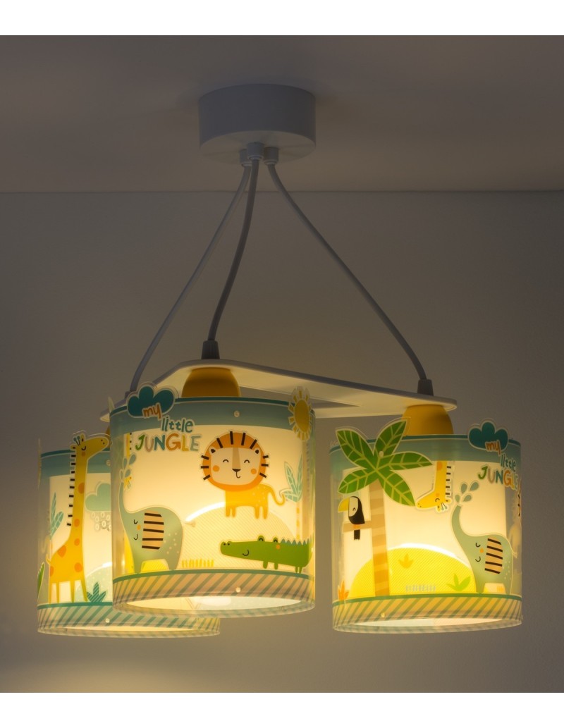 Lampadario per bambini My Little Jungle giungla 3 luci, si illumina al buio | Dalber -DALBER