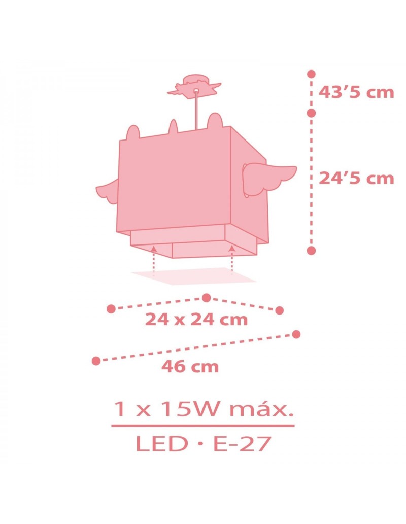 Lampadario per bambini Little Unicorn a forma di unicorno bianco, 1 luce | Dalber -DALBER