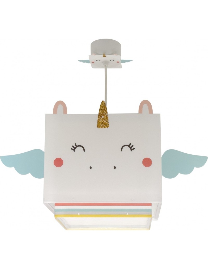 Lampadario per bambini Little Unicorn a forma di unicorno bianco, 1 luce | Dalber -DALBER