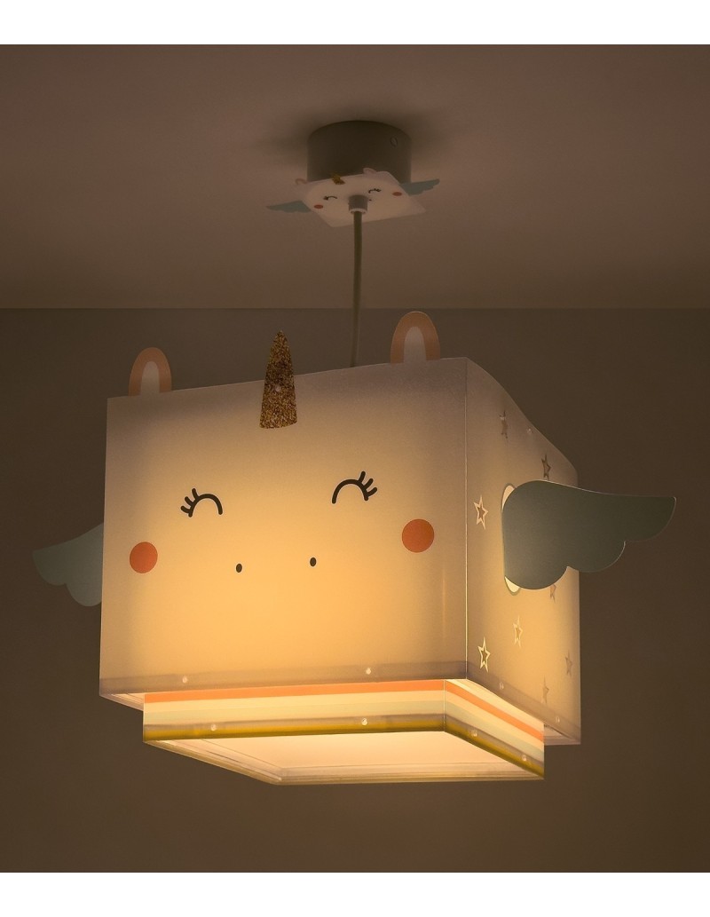 Lampadario per bambini Little Unicorn a forma di unicorno bianco, 1 luce | Dalber -DALBER