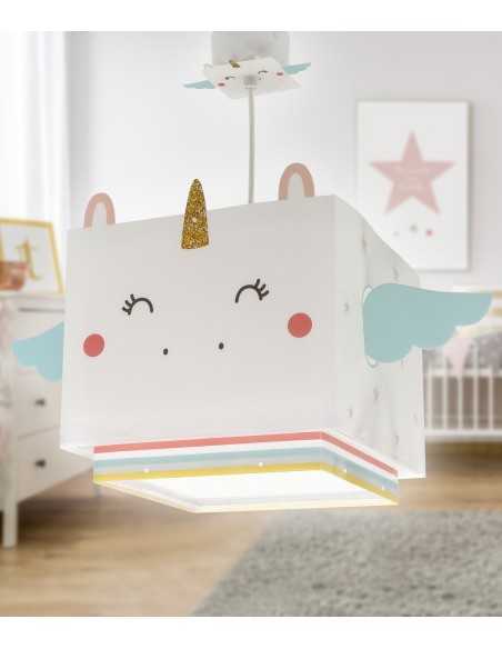 Lampadario per bambini Little Unicorn a forma di unicorno bianco, 1 luce | Dalber -DALBER