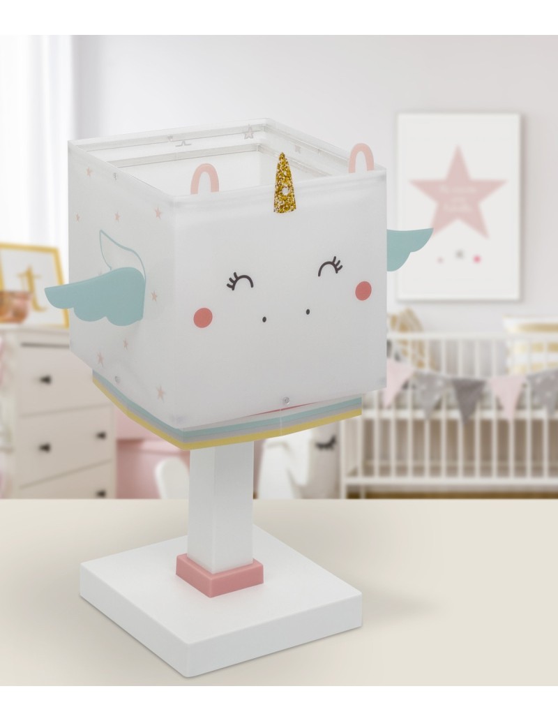 Lampada da comodino per bambini Little Unicorn a forma di unicorno bianco | Dalber -DALBER