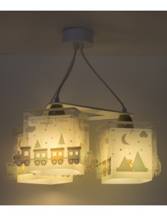 Lampadario per bambini The Night Train treno 3 luci, si illumina al buio | Dalber -DALBER 2