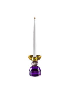 Candeliere in cristallo viola, rosa e ambra a 1 fuoco | Ranoldi -RANOLDI