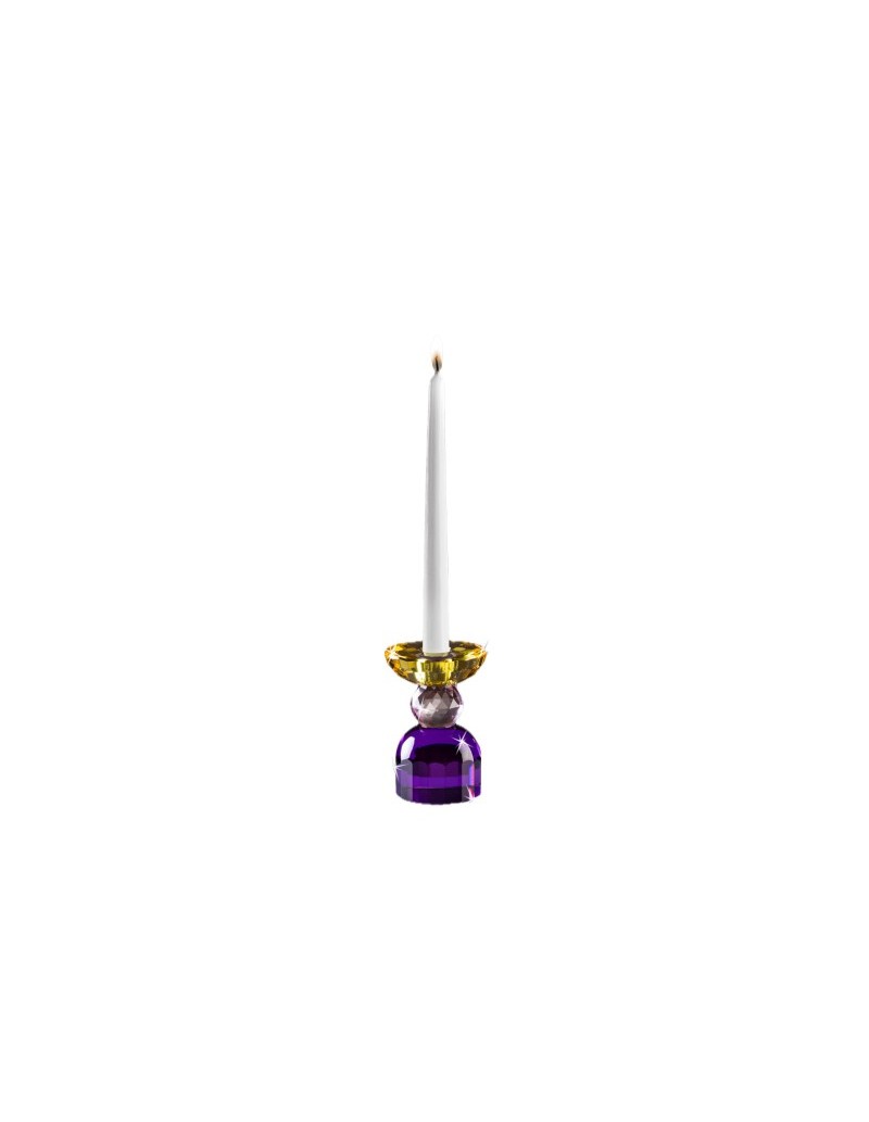 Candeliere in cristallo viola, rosa e ambra a 1 fuoco | Ranoldi -RANOLDI