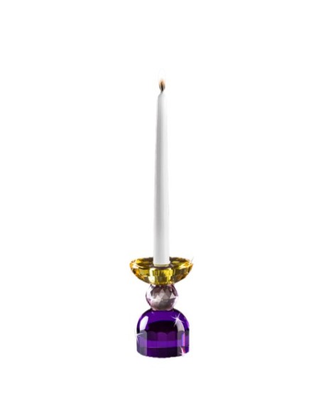 Candeliere in cristallo viola, rosa e ambra a 1 fuoco | Ranoldi -RANOLDI