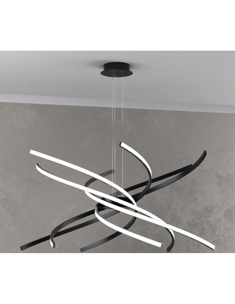 Lampada a sospensione LED Tornado nera Ø 80 cm, 69 W, luce 3000/4000 K | Top Light -TOP LIGHT