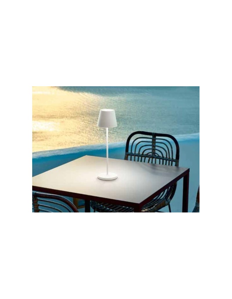 Lampada da tavolo LED ricaricabile Diva bianco, IP54, dimmer touch | Perenz -PERENZ